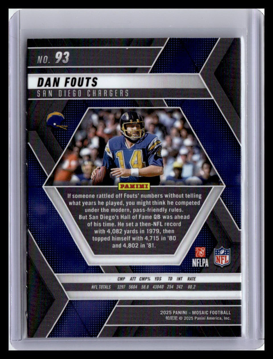 2025 Panini Mosaic #93 Dan Fouts