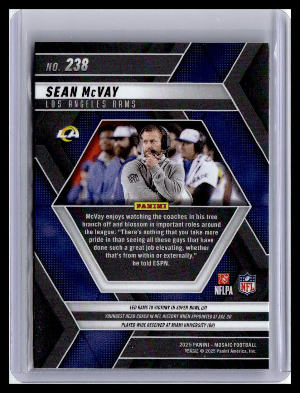 2025 Panini Mosaic #238 Sean McVay