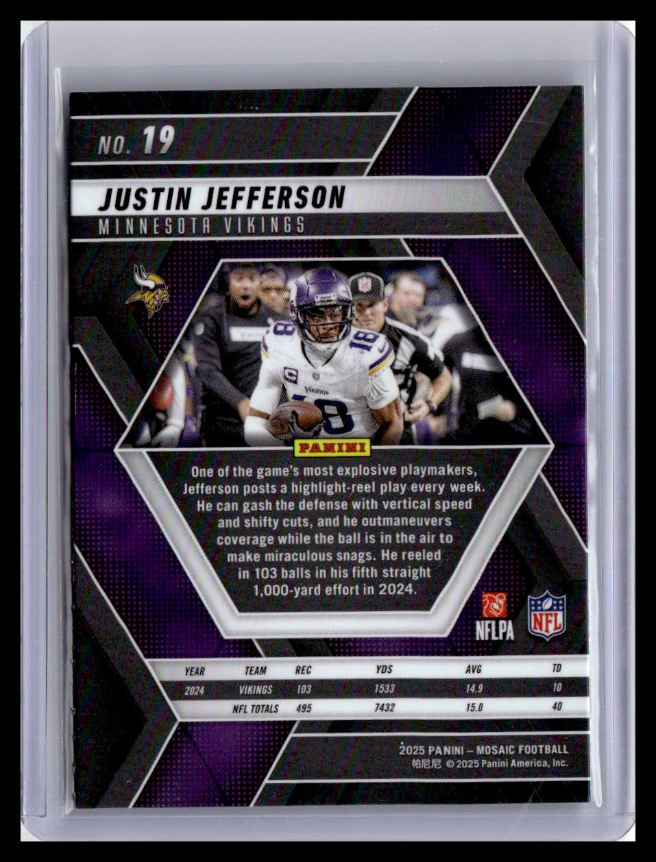 2025 Panini Mosaic #19 Justin Jefferson