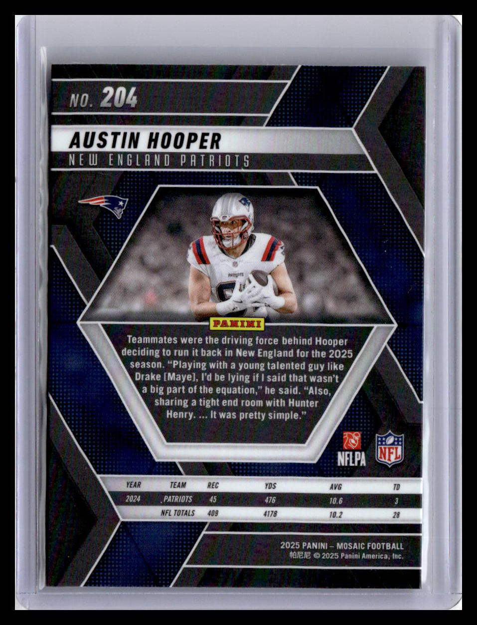2025 Panini Mosaic #204 Austin Hooper