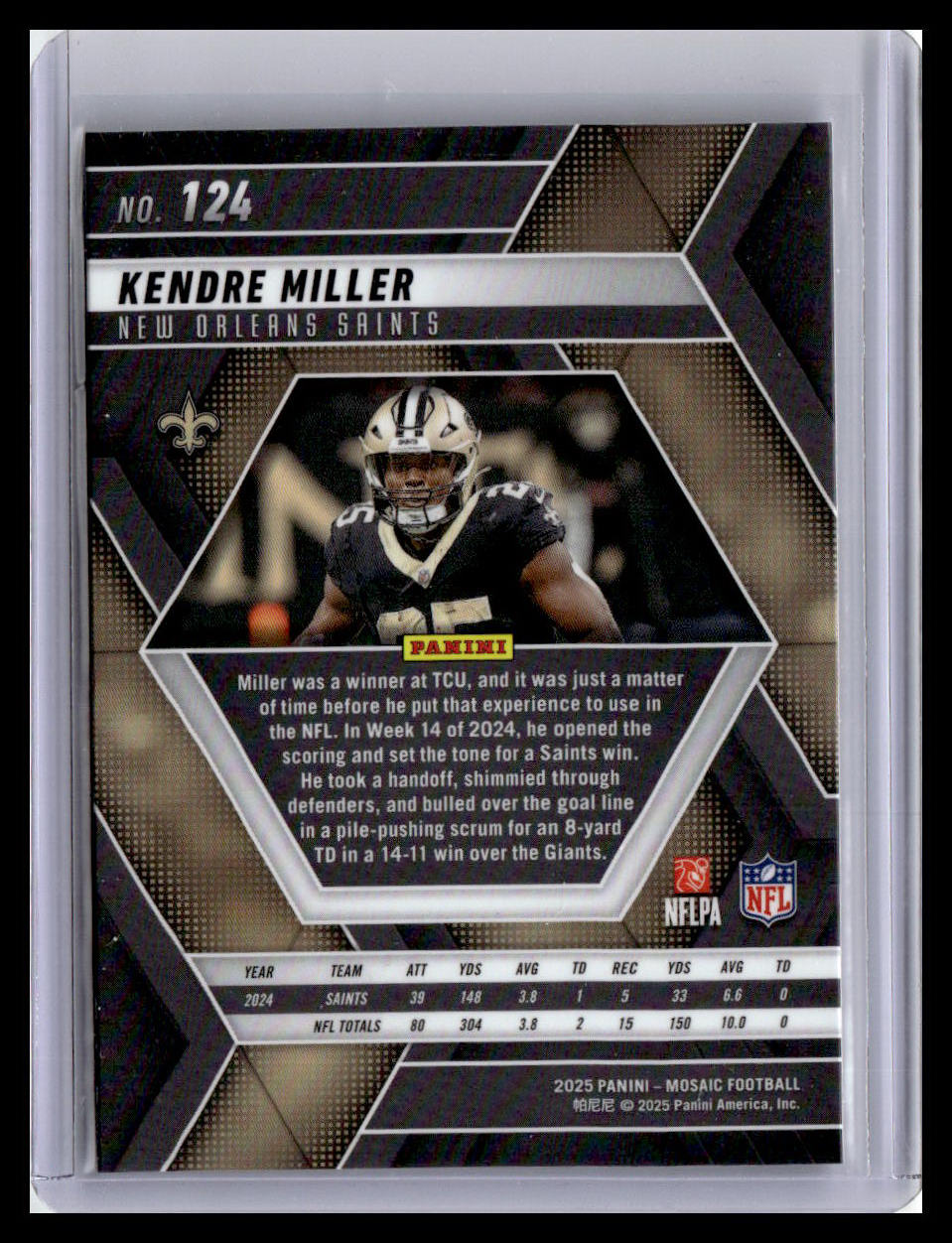 2025 Panini Mosaic #124 Kendre Miller