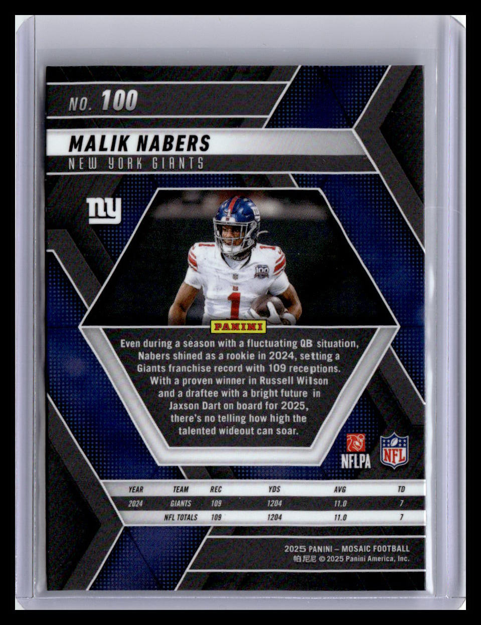 2025 Panini Mosaic #100 Malik Nabers