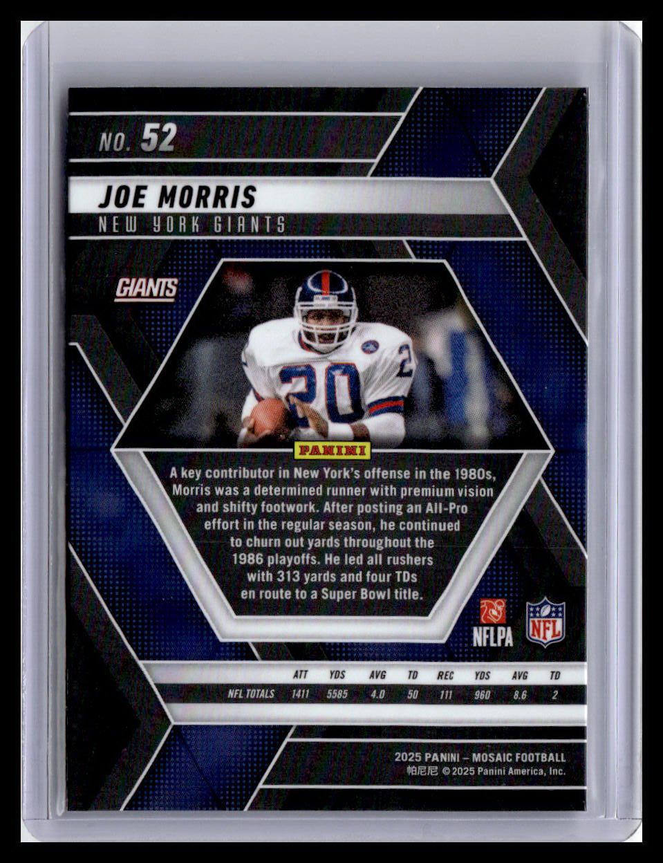 2025 Panini Mosaic #52 Joe Morris