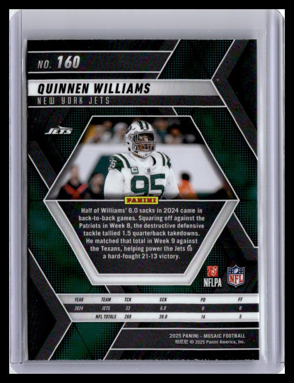 2025 Panini Mosaic #160 Quinnen Williams