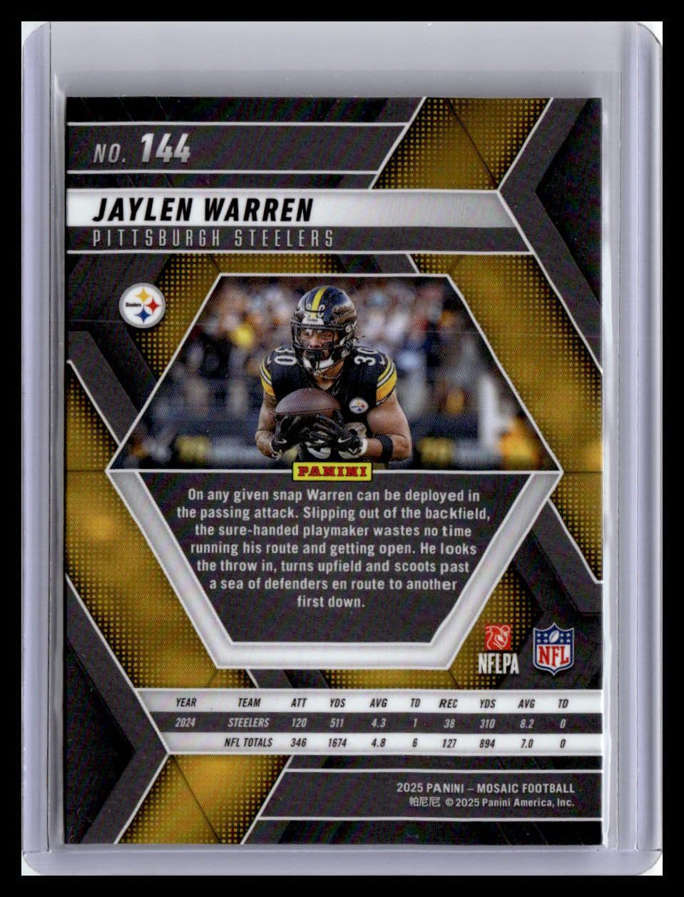 2025 Panini Mosaic #144 Jaylen Warren