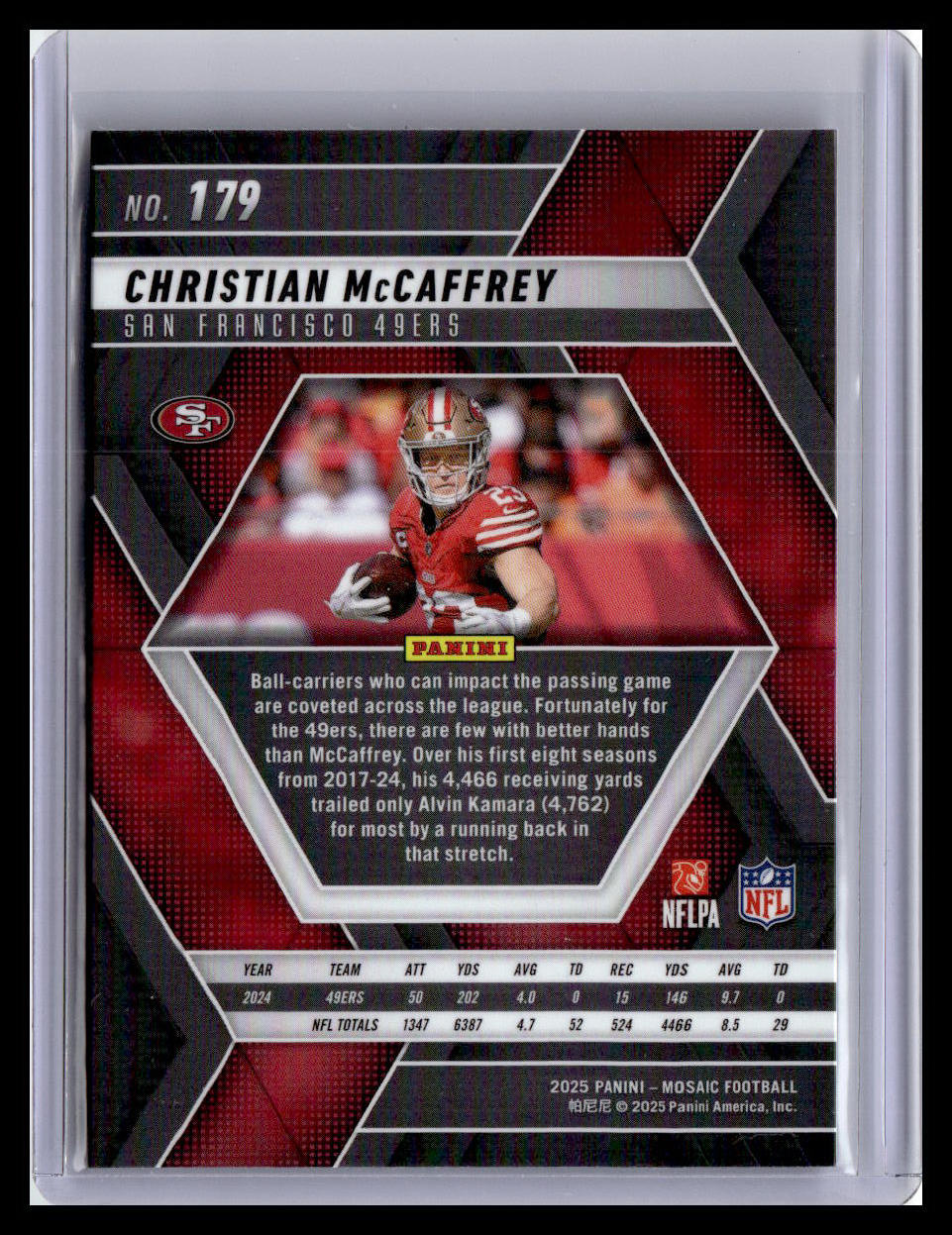 2025 Panini Mosaic #179 Christian McCaffrey