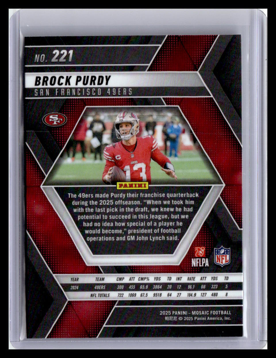 2025 Panini Mosaic #221 Brock Purdy