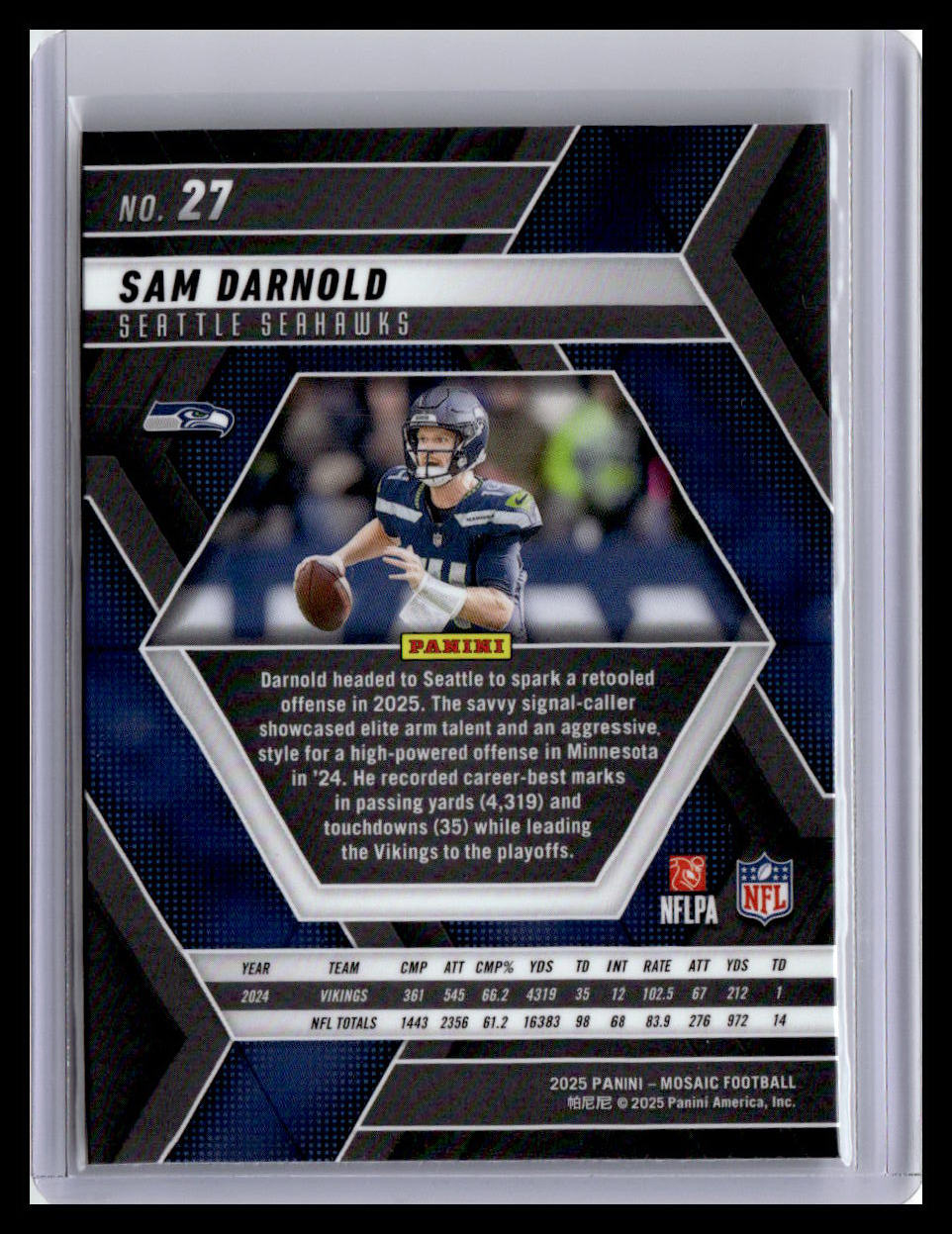 2025 Panini Mosaic #27 Sam Darnold