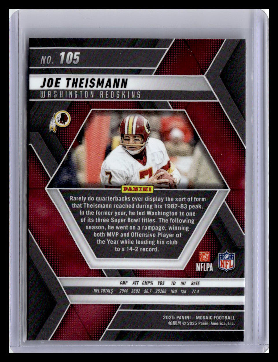 2025 Panini Mosaic #105 Joe Theismann