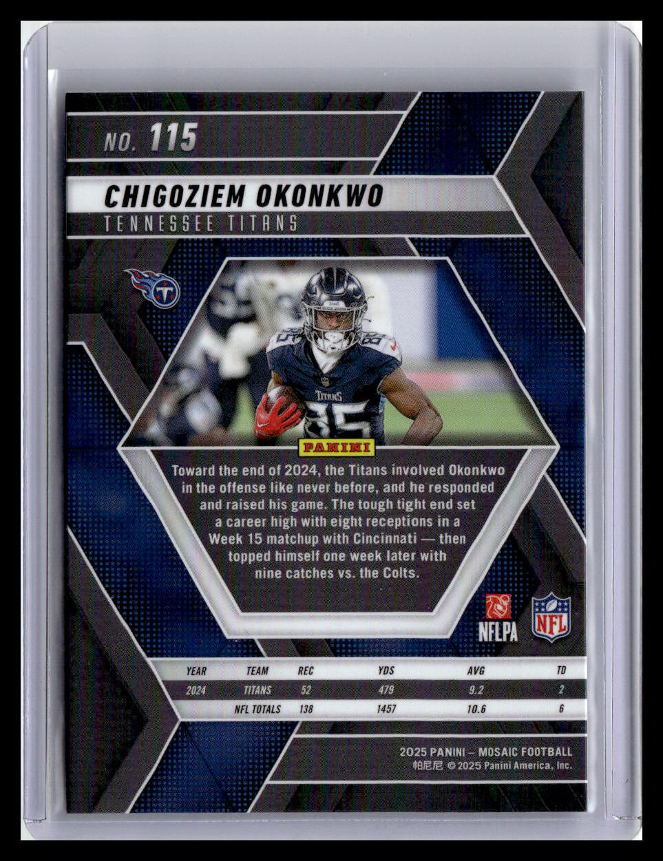 2025 Panini Mosaic #115 Chigoziem Okonkwo