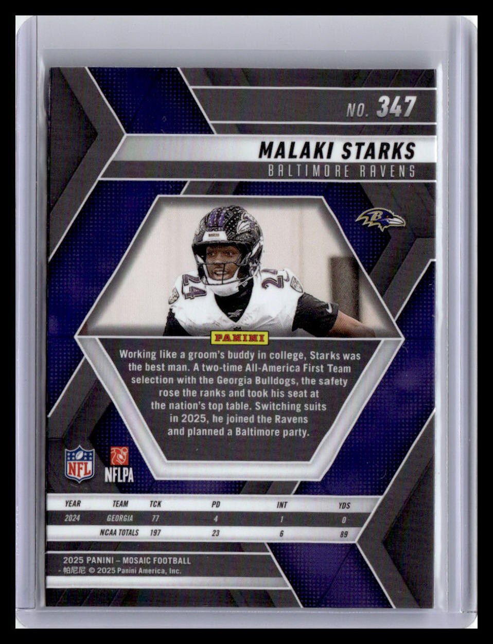 2025 Panini Mosaic #347 Malaki Starks