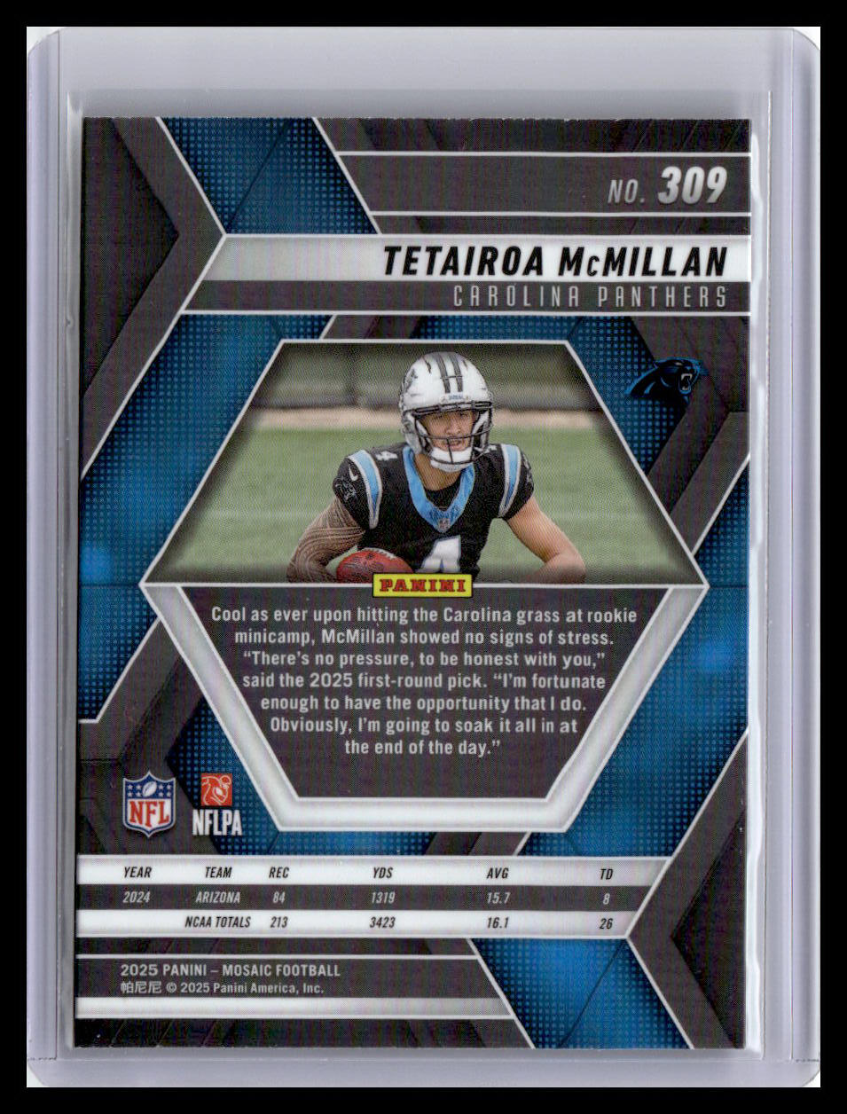 2025 Panini Mosaic #309 Tetairoa McMillan