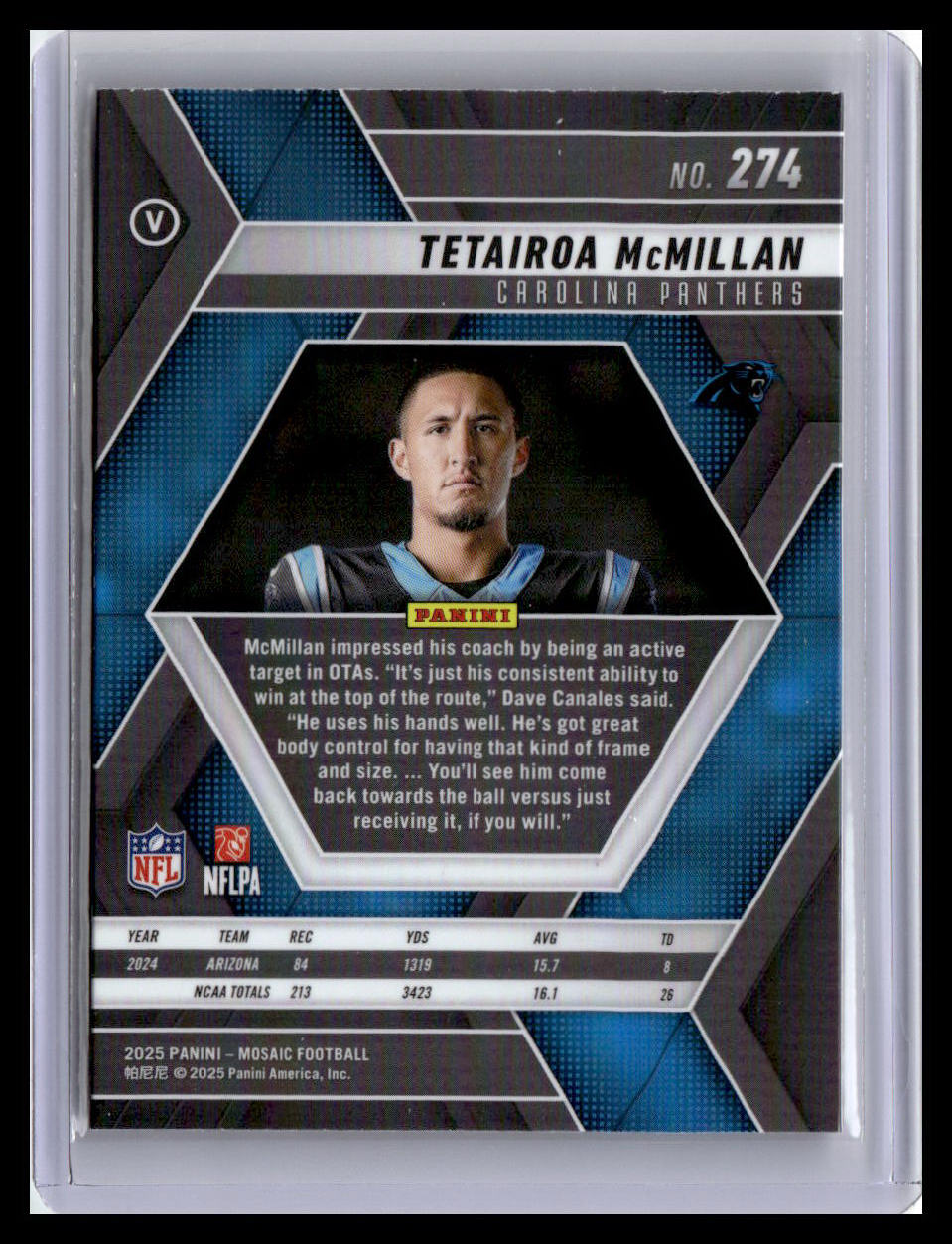 2025 Panini Mosaic #274 Tetairoa McMillan