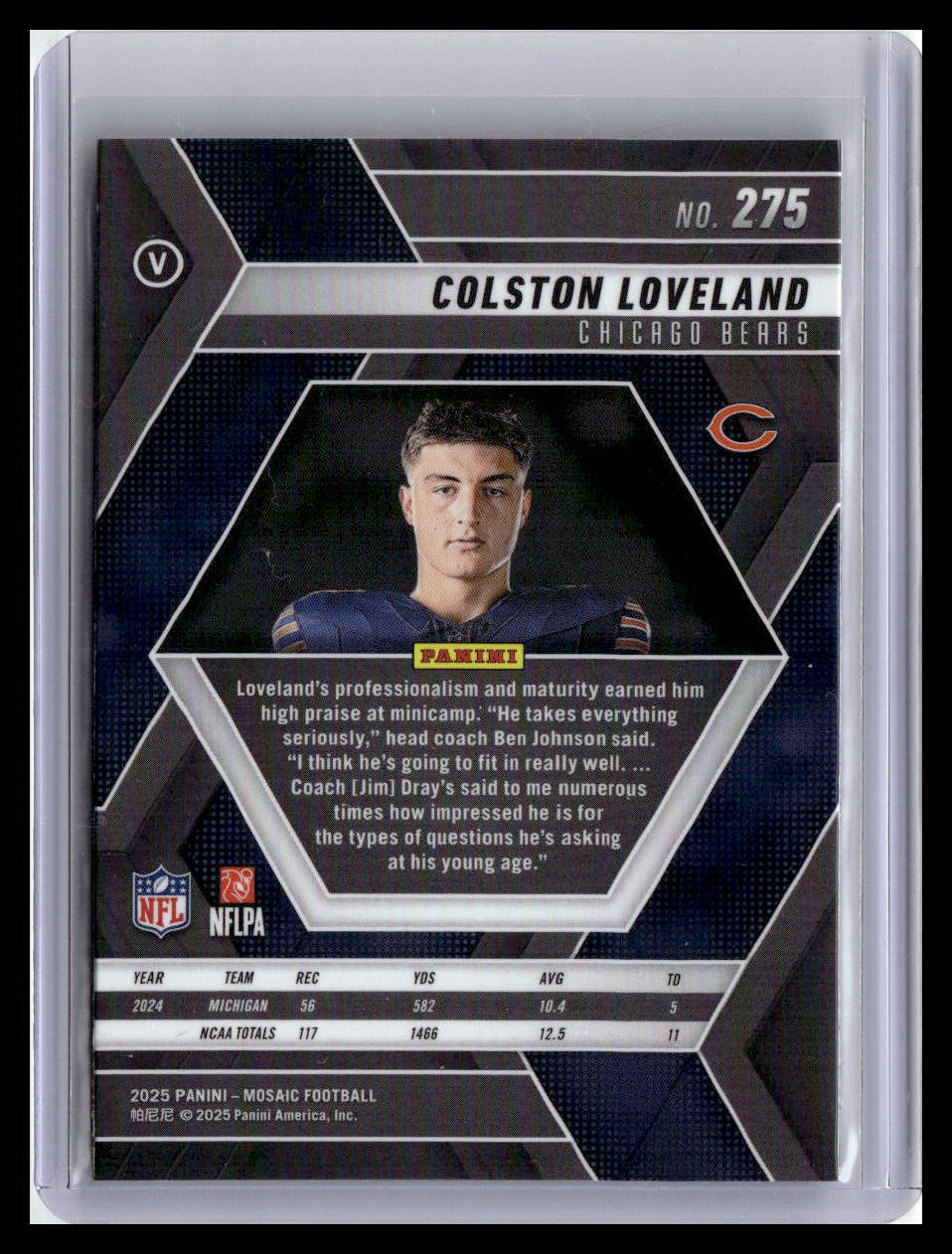 2025 Panini Mosaic #275 Colston Loveland