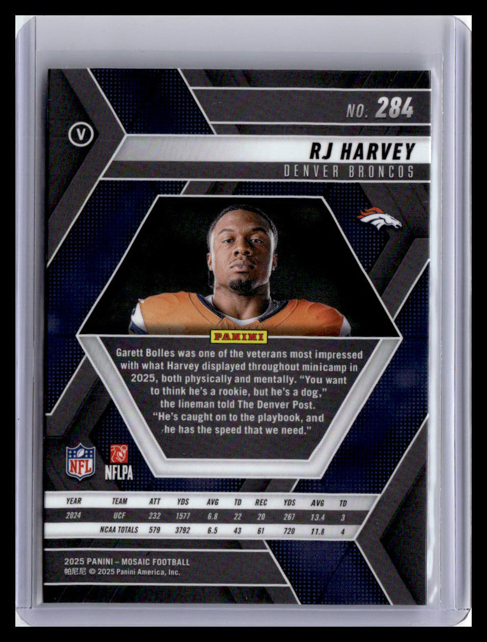 2025 Panini Mosaic #284 RJ Harvey