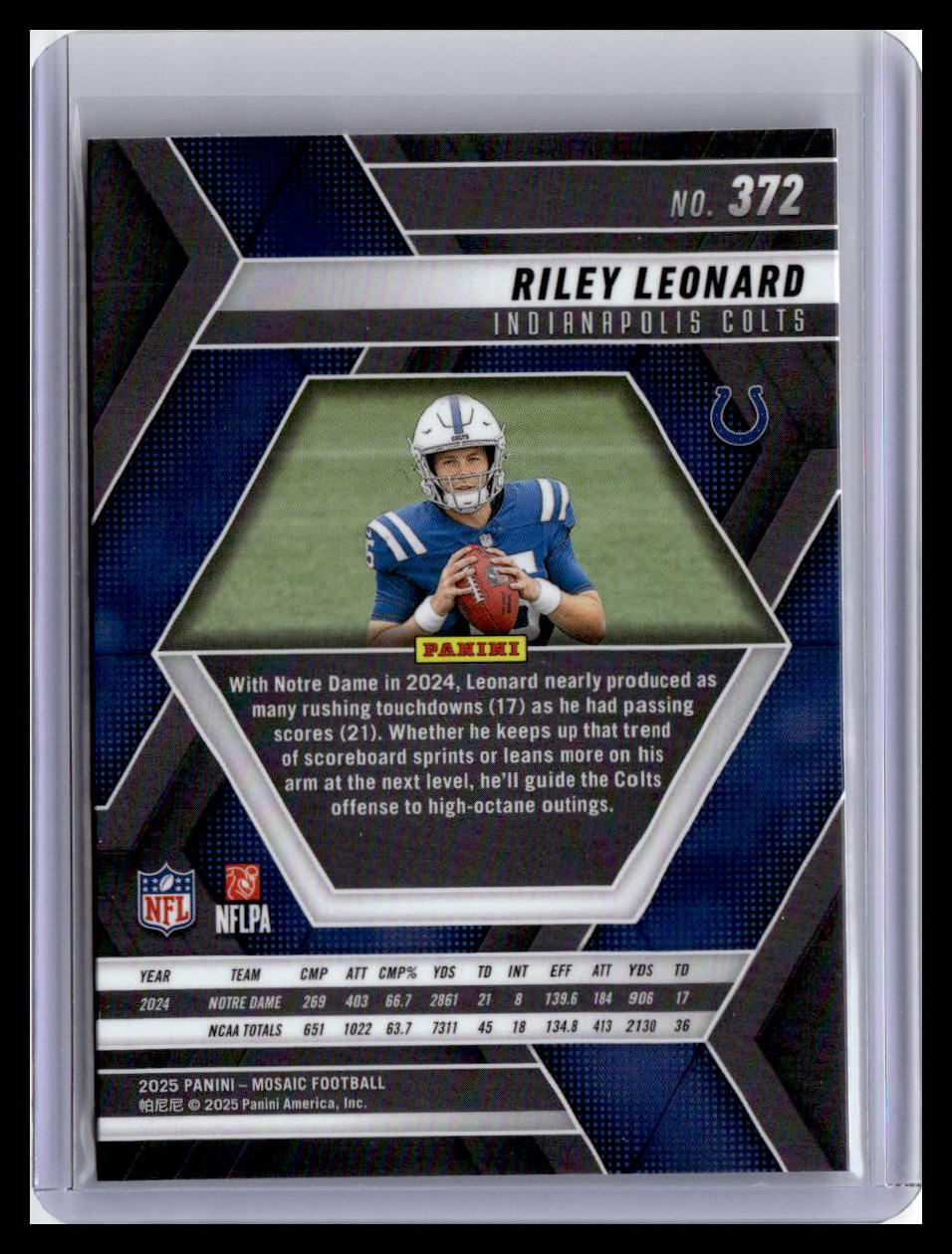 2025 Panini Mosaic #372 Riley Leonard