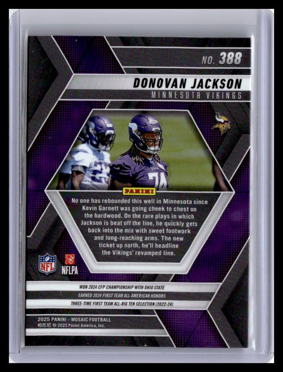2025 Panini Mosaic #388 Donovan Jackson