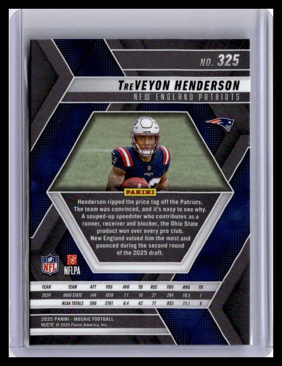 2025 Panini Mosaic #325 TreVeyon Henderson