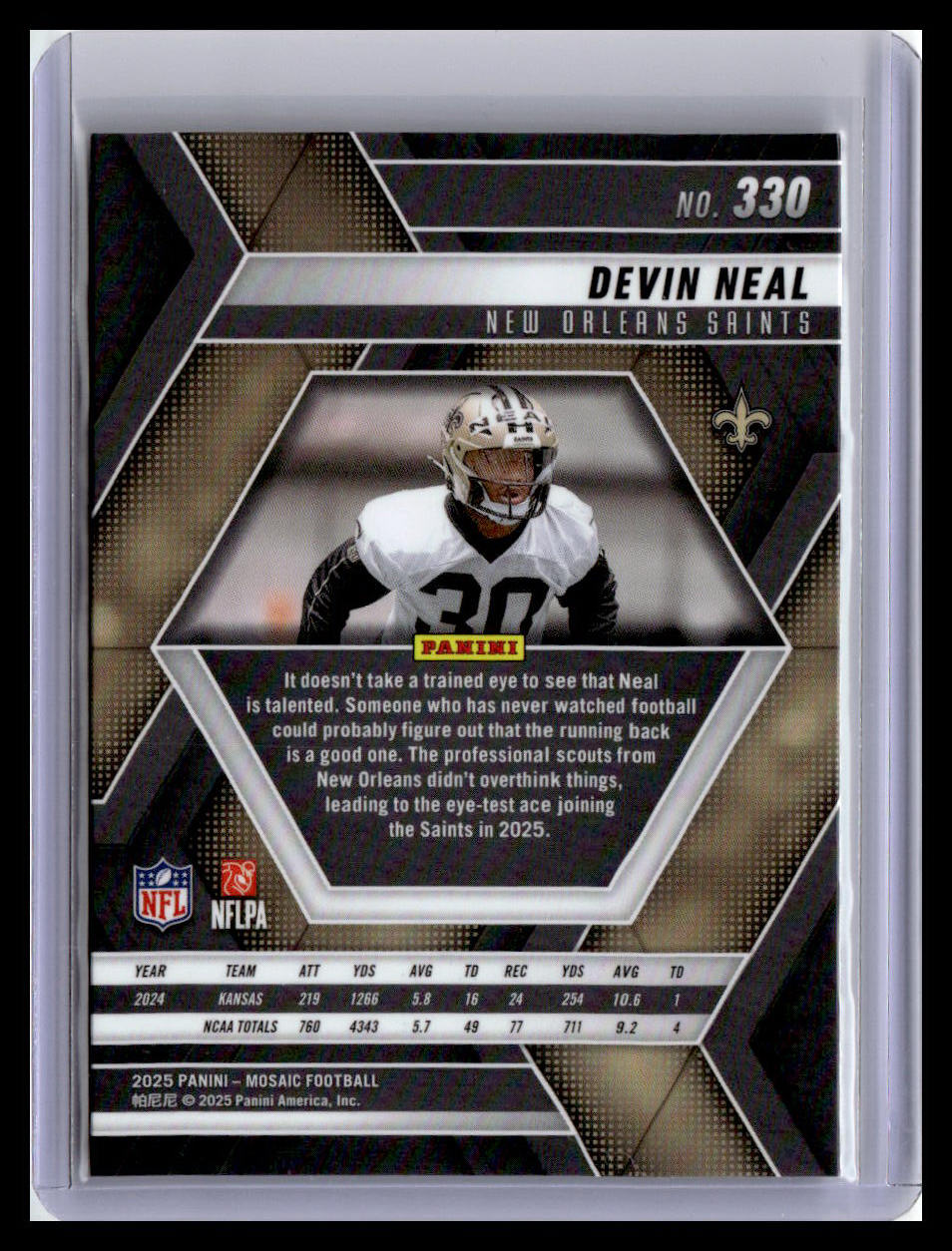 2025 Panini Mosaic #330 Devin Neal