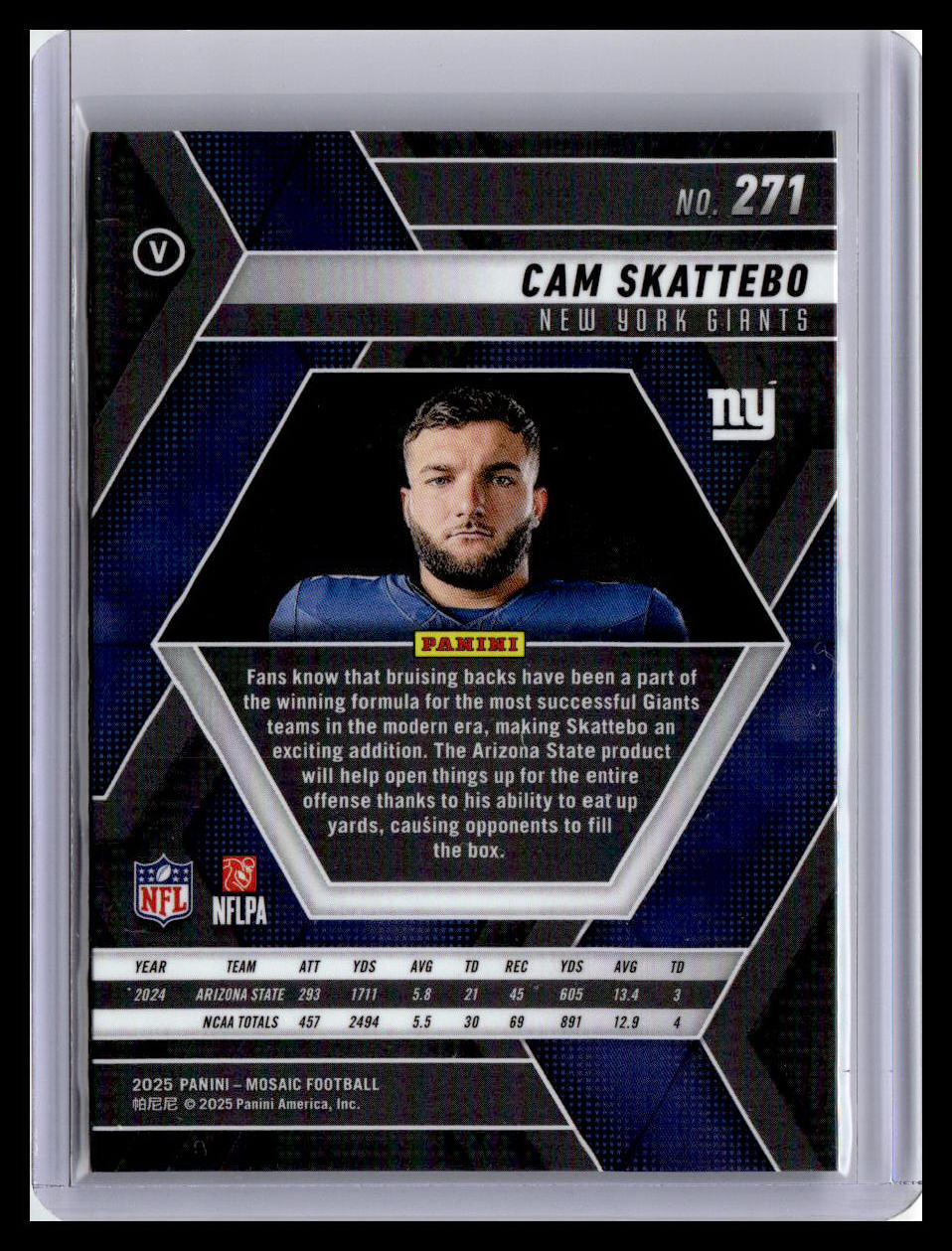 2025 Panini Mosaic #271 Cam Skattebo