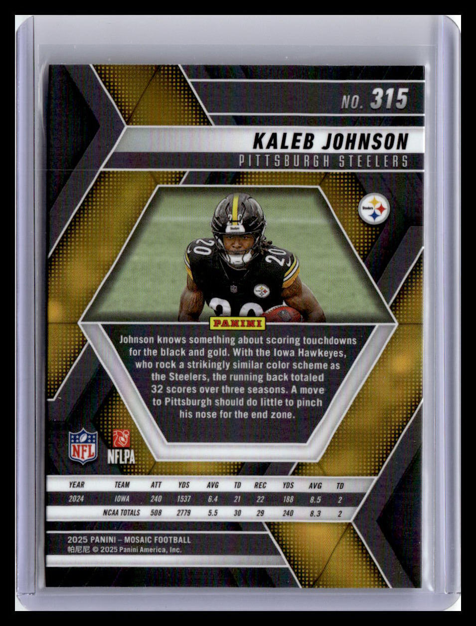 2025 Panini Mosaic #315 Kaleb Johnson