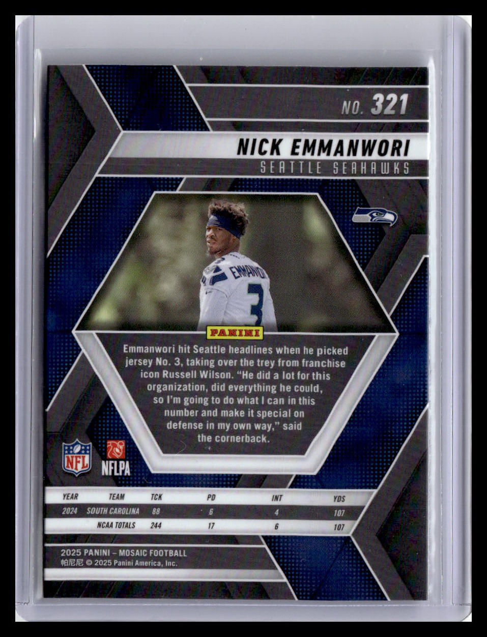 2025 Panini Mosaic #321 Nick Emmanwori