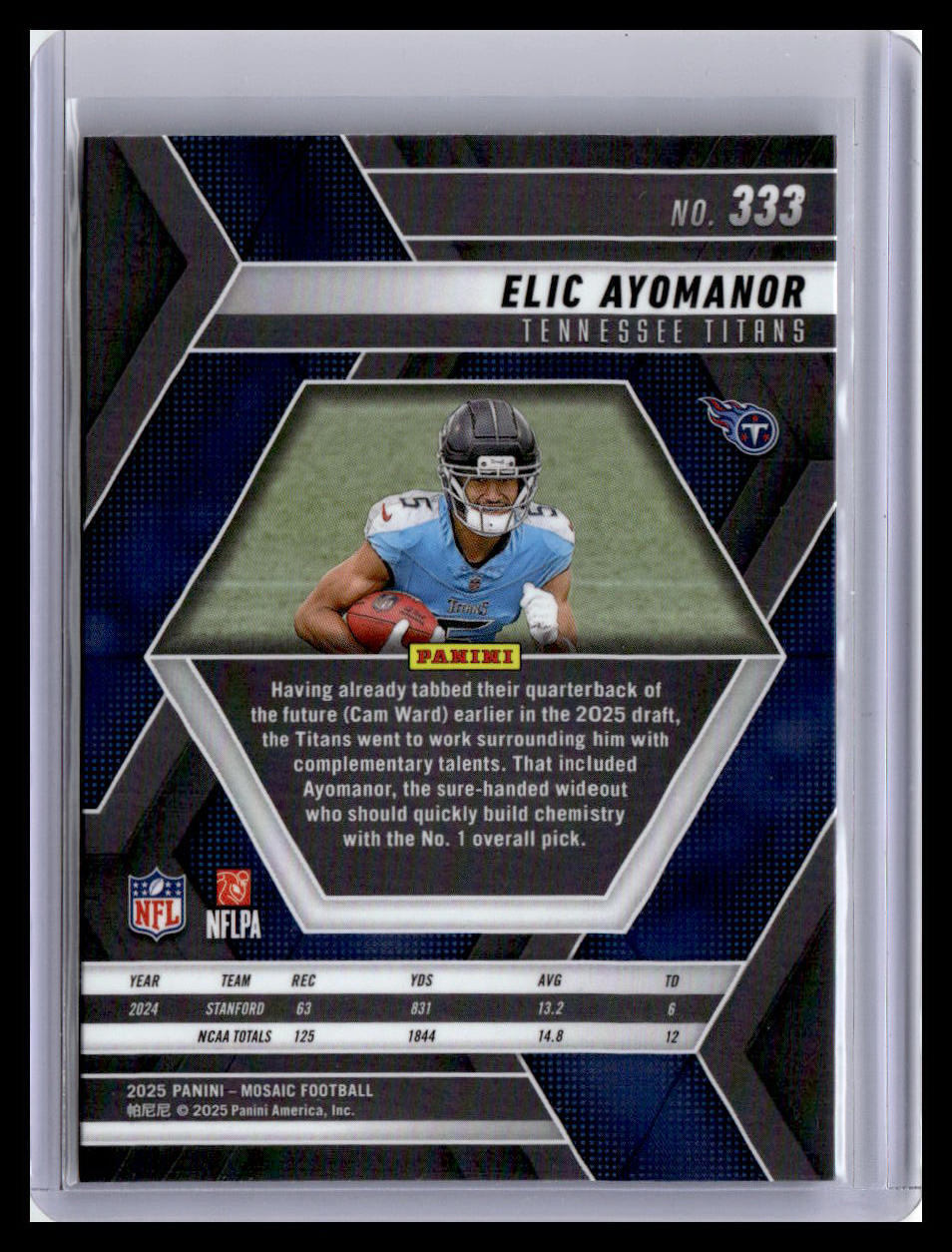 2025 Panini Mosaic #333 Elic Ayomanor