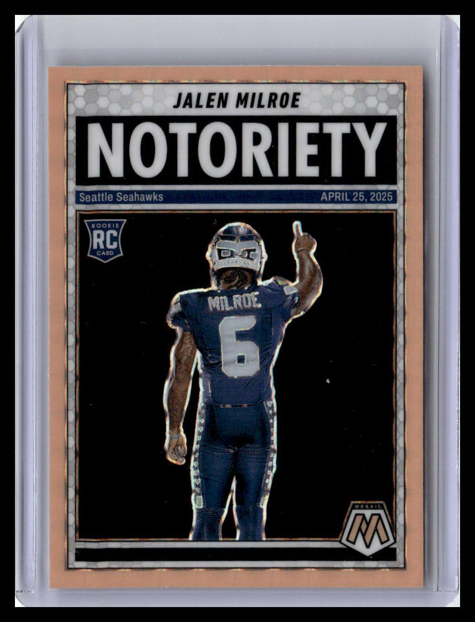 2025 Panini Mosaic #15 Jalen Milroe Notoriety Mosaic Orange Fluorescent