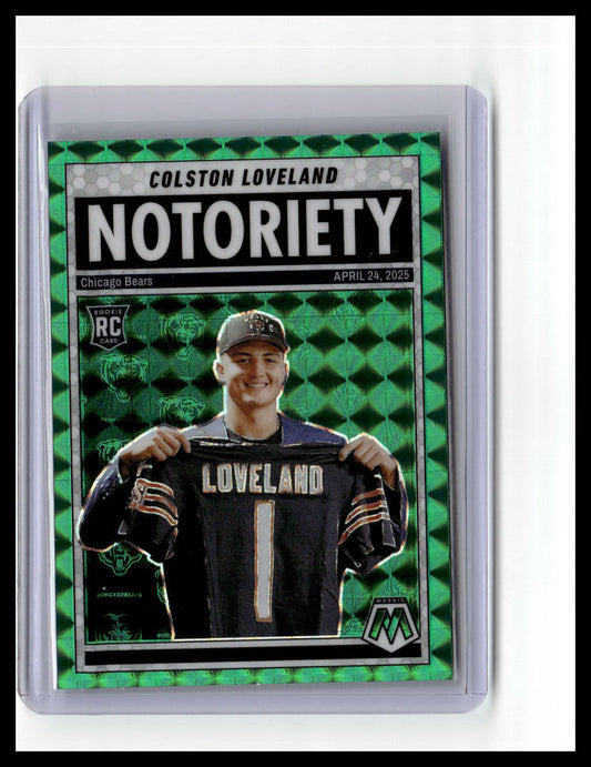 2025 Panini Mosaic #24 Colston Loveland Notoriety Mosaic Green