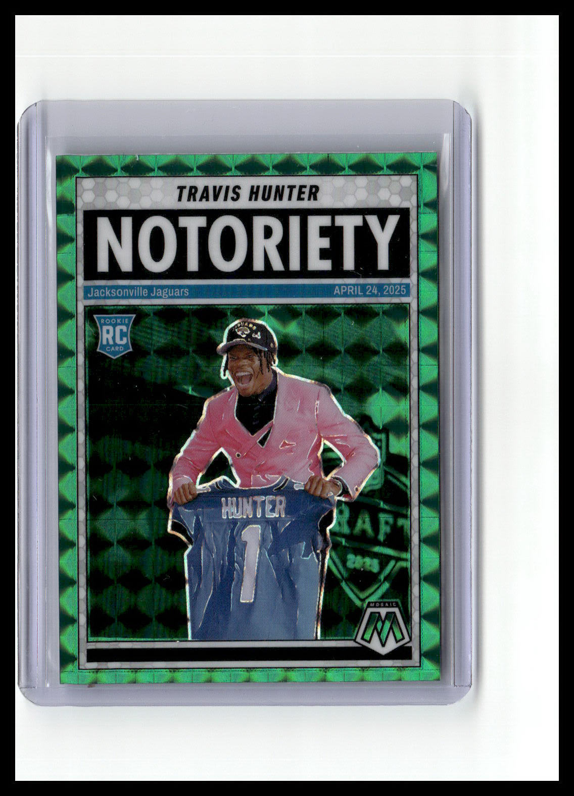 2025 Panini Mosaic #12 Travis Hunter Notoriety Mosaic Green