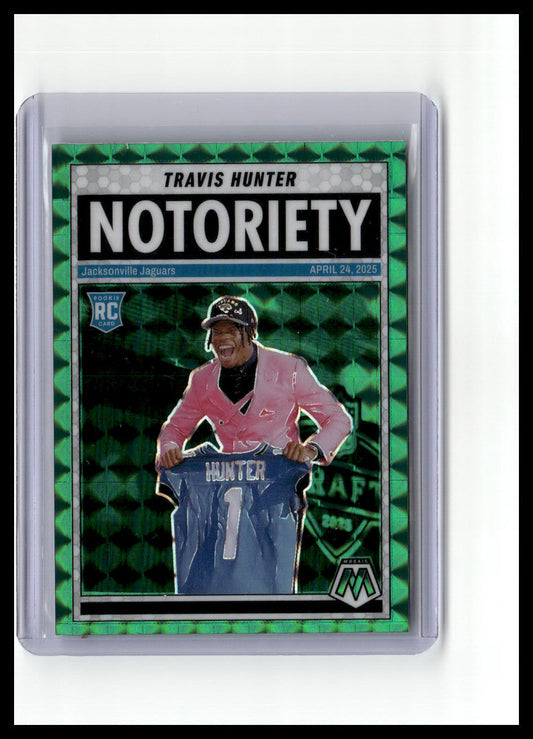 2025 Panini Mosaic #12 Travis Hunter Notoriety Mosaic Green