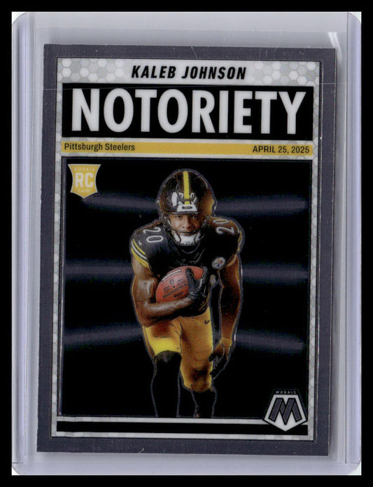 2025 Panini Mosaic #22 Kaleb Johnson Notoriety