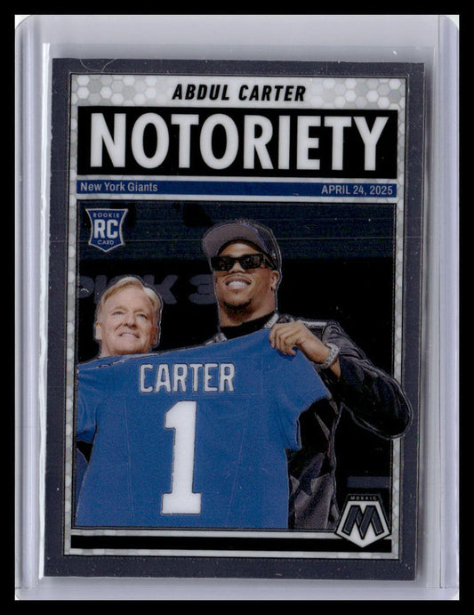 2025 Panini Mosaic #14 Abdul Carter Notoriety