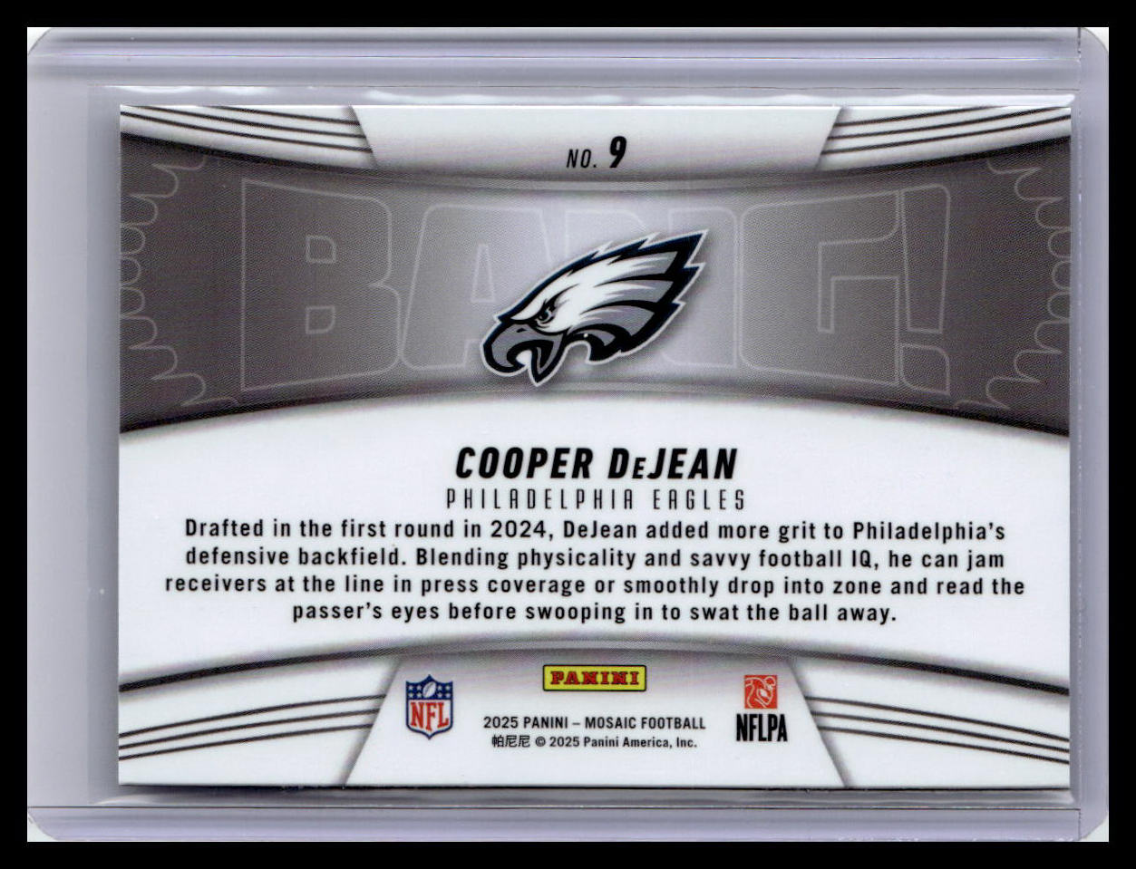 2025 Panini Mosaic #9 Cooper DeJean Bang!