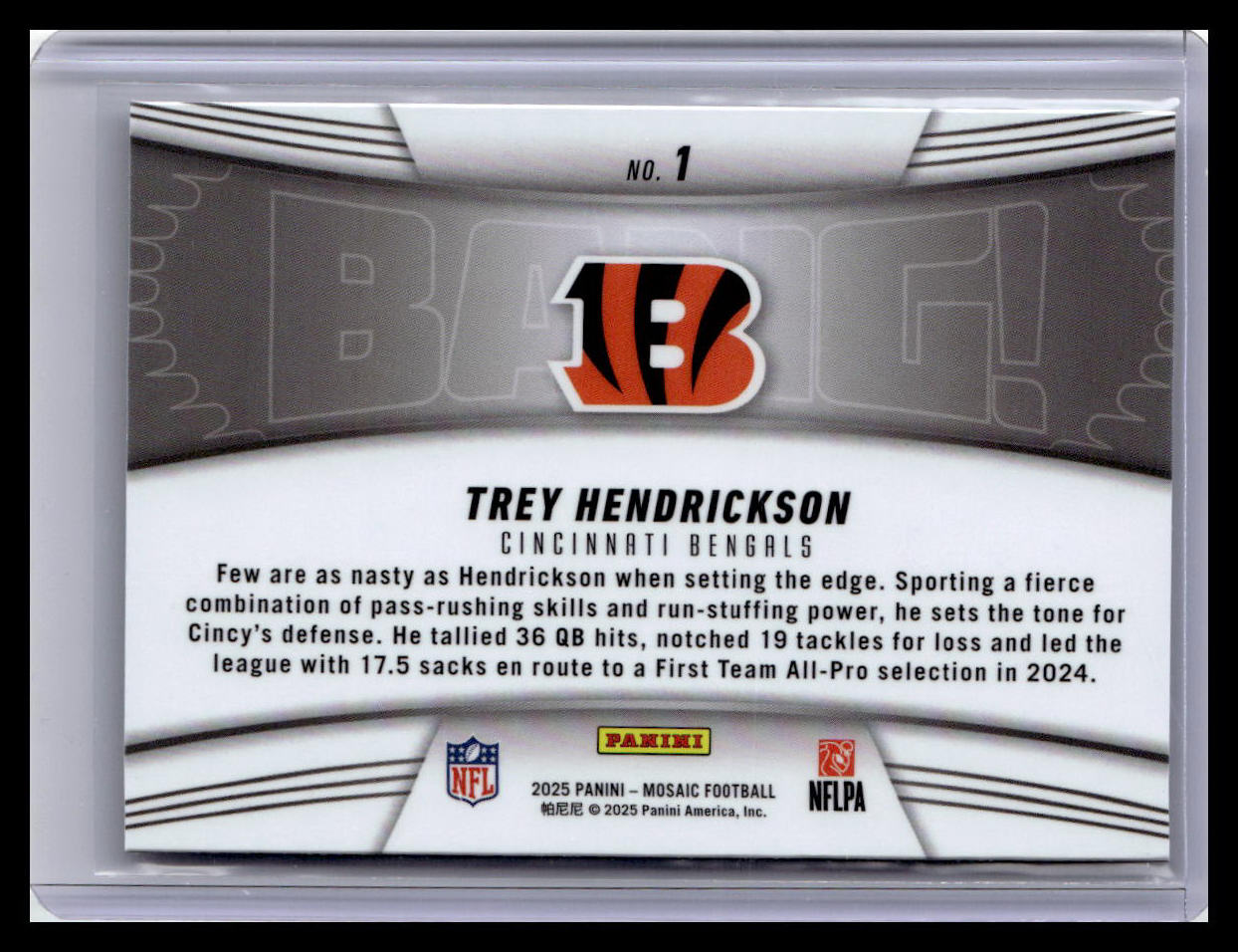 2025 Panini Mosaic #1 Trey Hendrickson Bang!