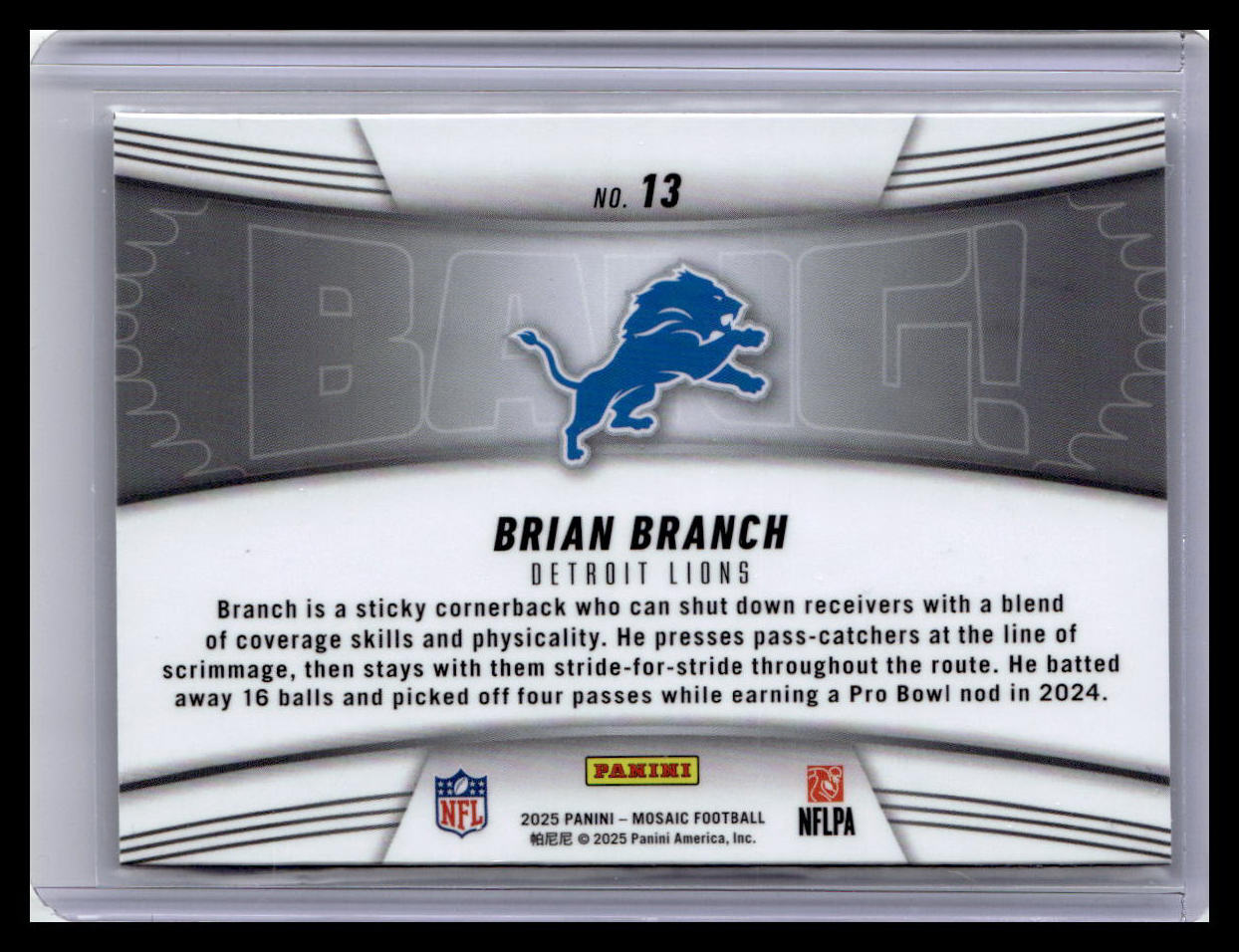 2025 Panini Mosaic #13 Brian Branch Bang!