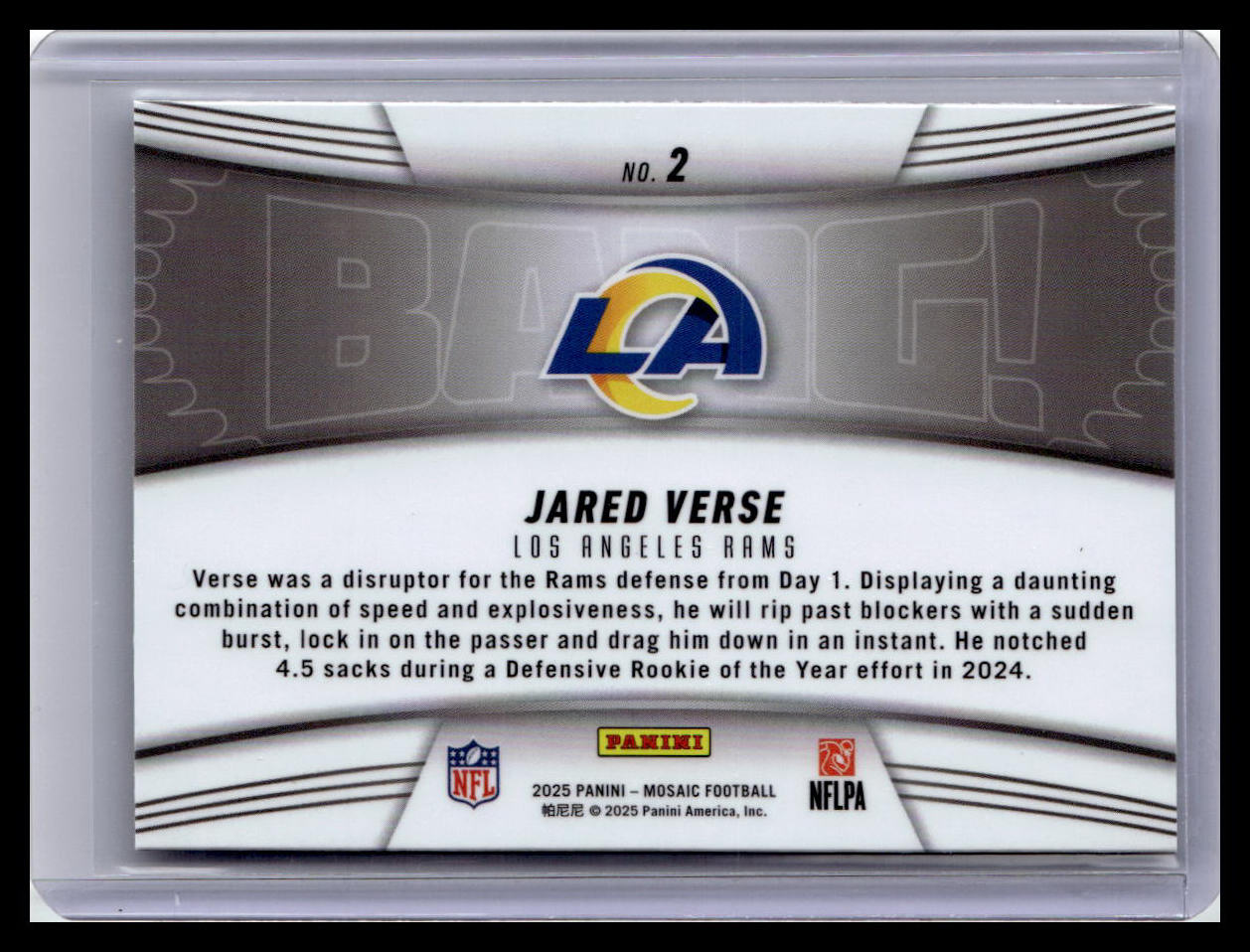 2025 Panini Mosaic #2 Jared Verse Bang!