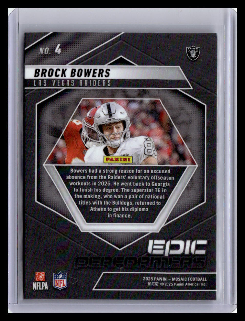 2025 Panini Mosaic #4 Brock Bowers Epic Performers
