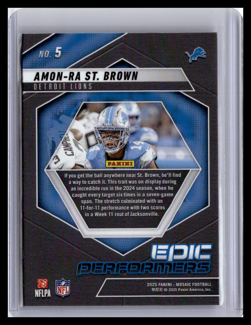 2025 Panini Mosaic #5 Amon-Ra St. Brown Epic Performers