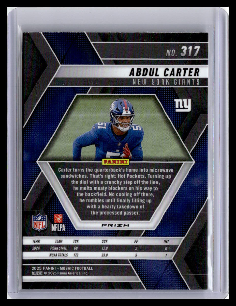 2025 Panini Mosaic #317 Abdul Carter Silver