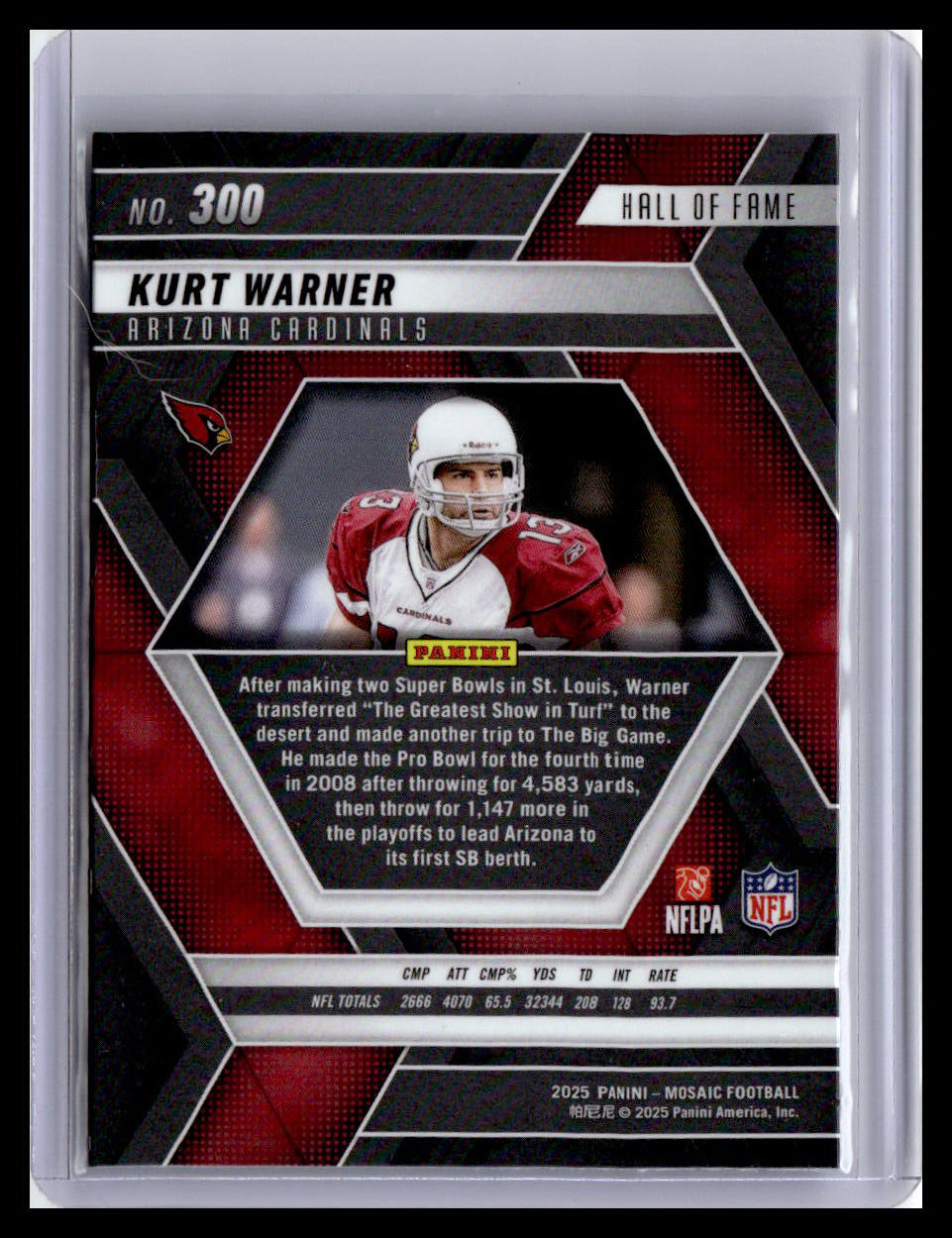 2025 Panini Mosaic #300 Kurt Warner Hall Of Fame