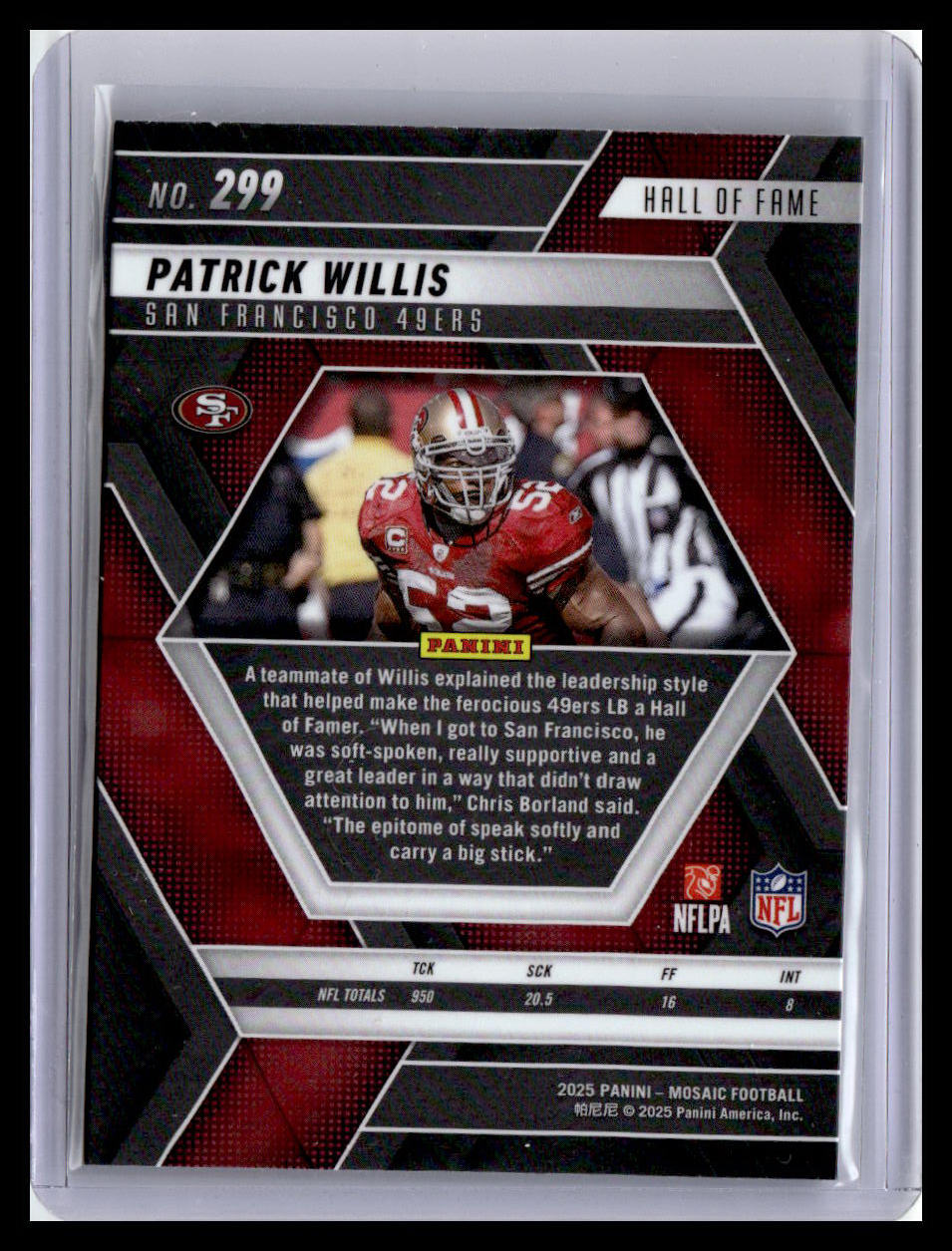 2025 Panini Mosaic #299 Patrick Willis Hall Of Fame