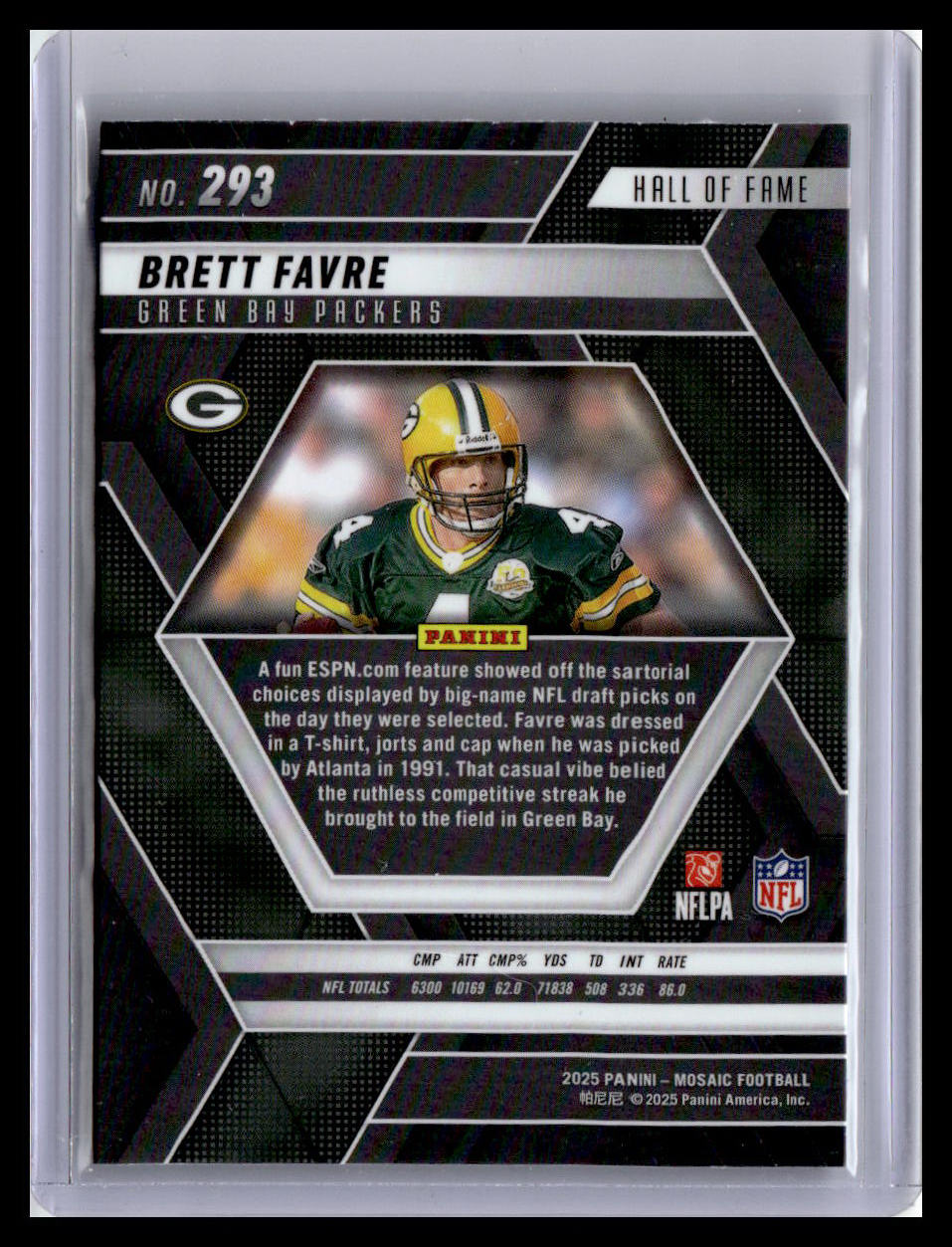 2025 Panini Mosaic #293 Brett Favre Hall Of Fame