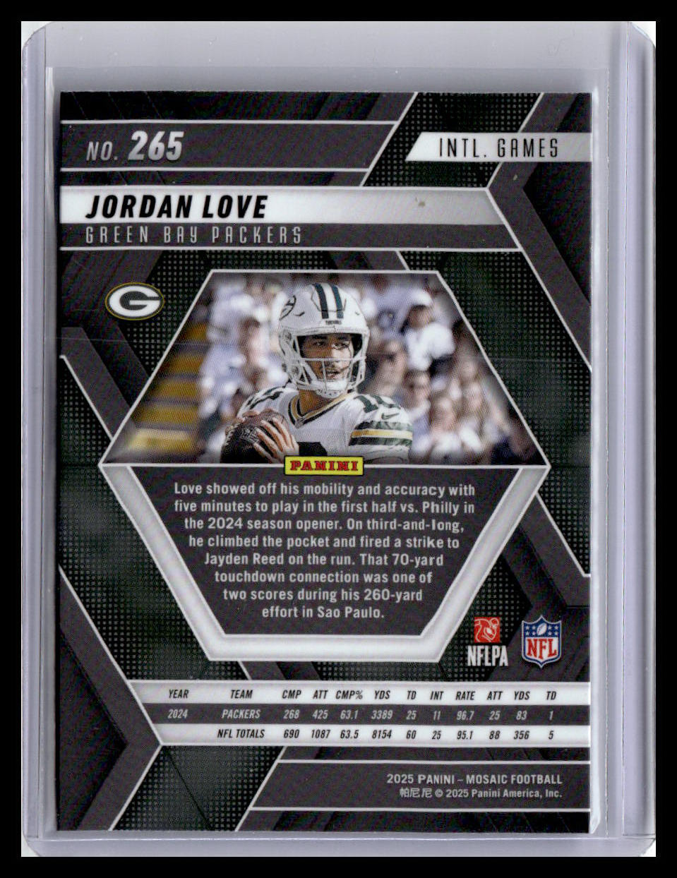 2025 Panini Mosaic #265 Jordan Love