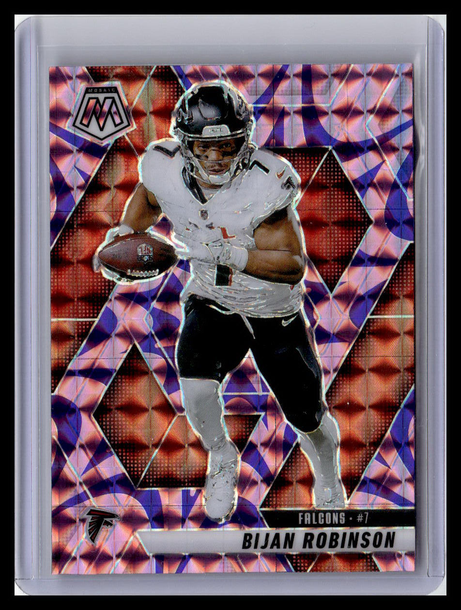2025 Panini Mosaic #166 Bijan Robinson Mosaic Reactive Purple