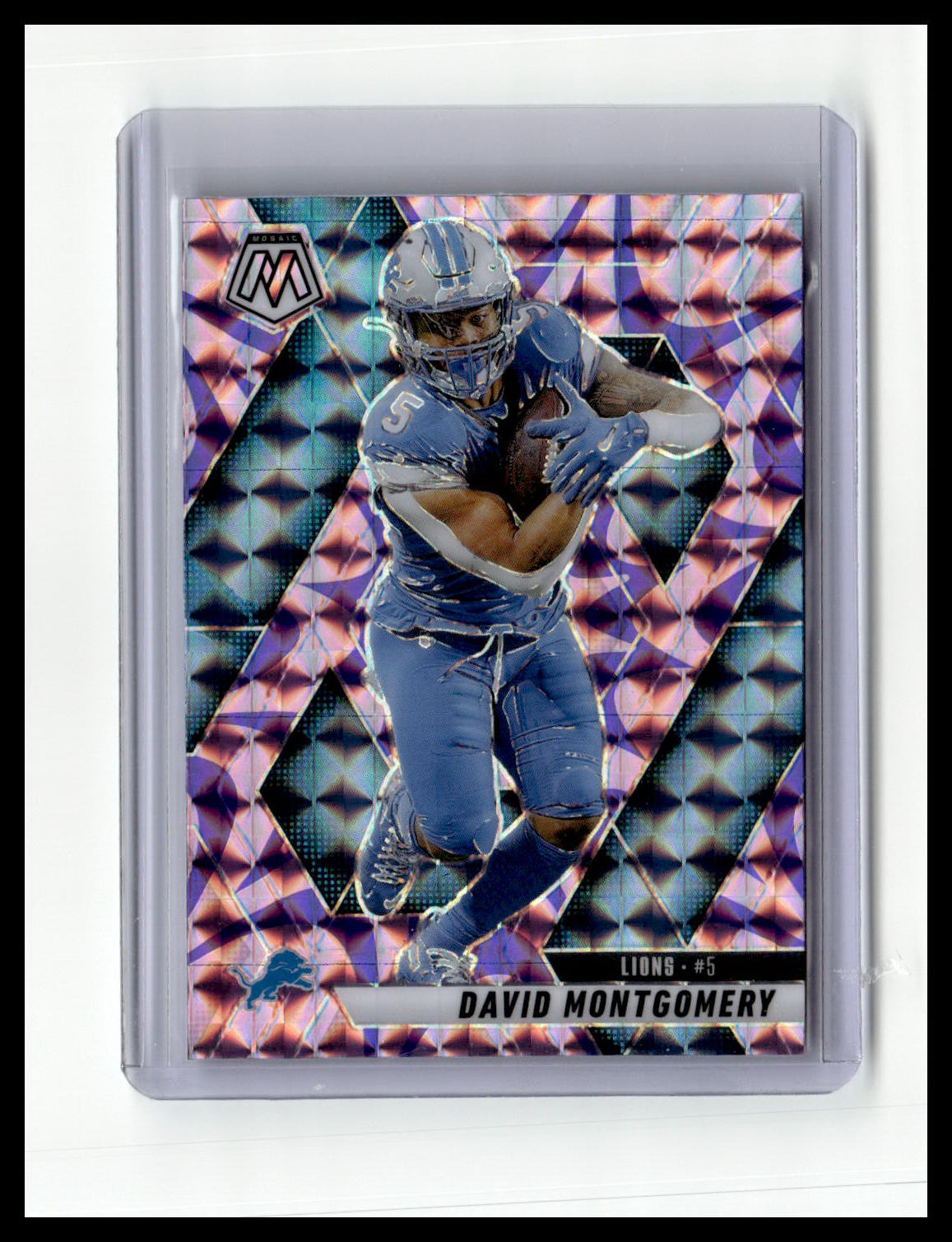 2025 Panini Mosaic #228 David Montgomery Mosaic Reactive Purple