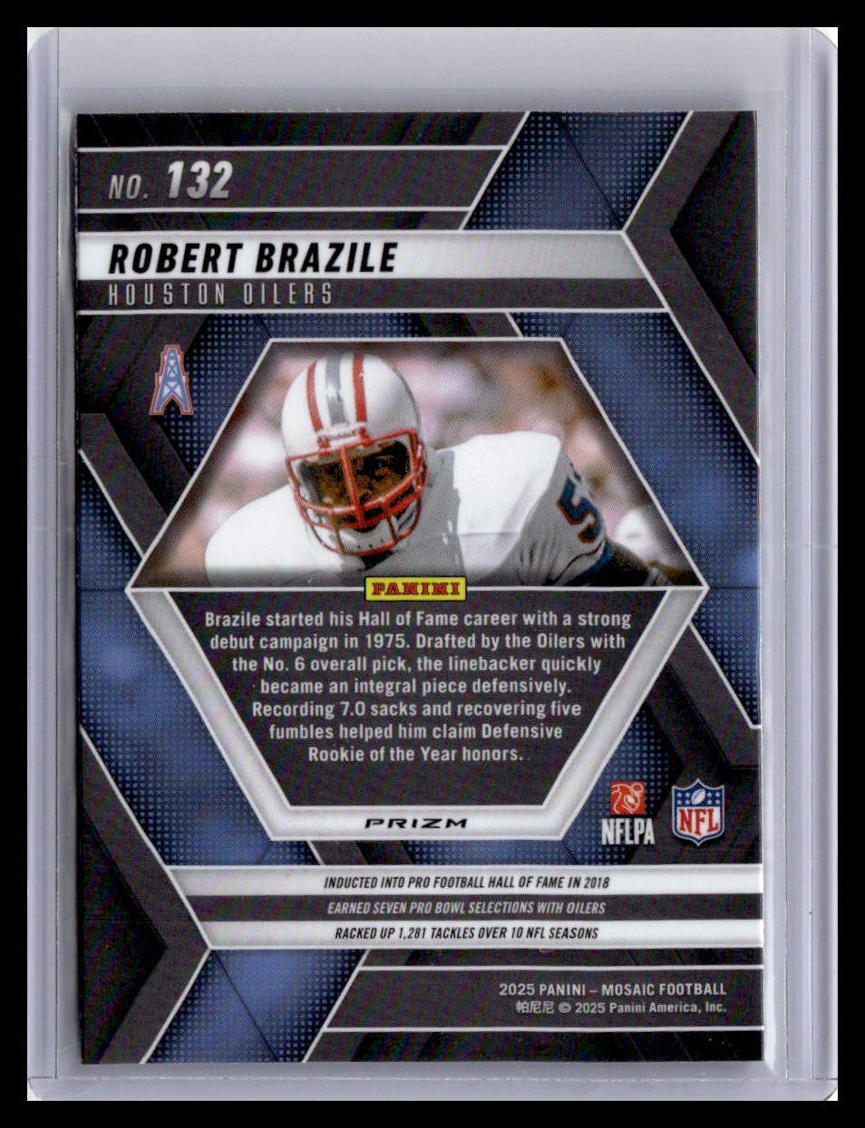 2025 Panini Mosaic #132 Robert Brazile Mosaic Reactive Purple