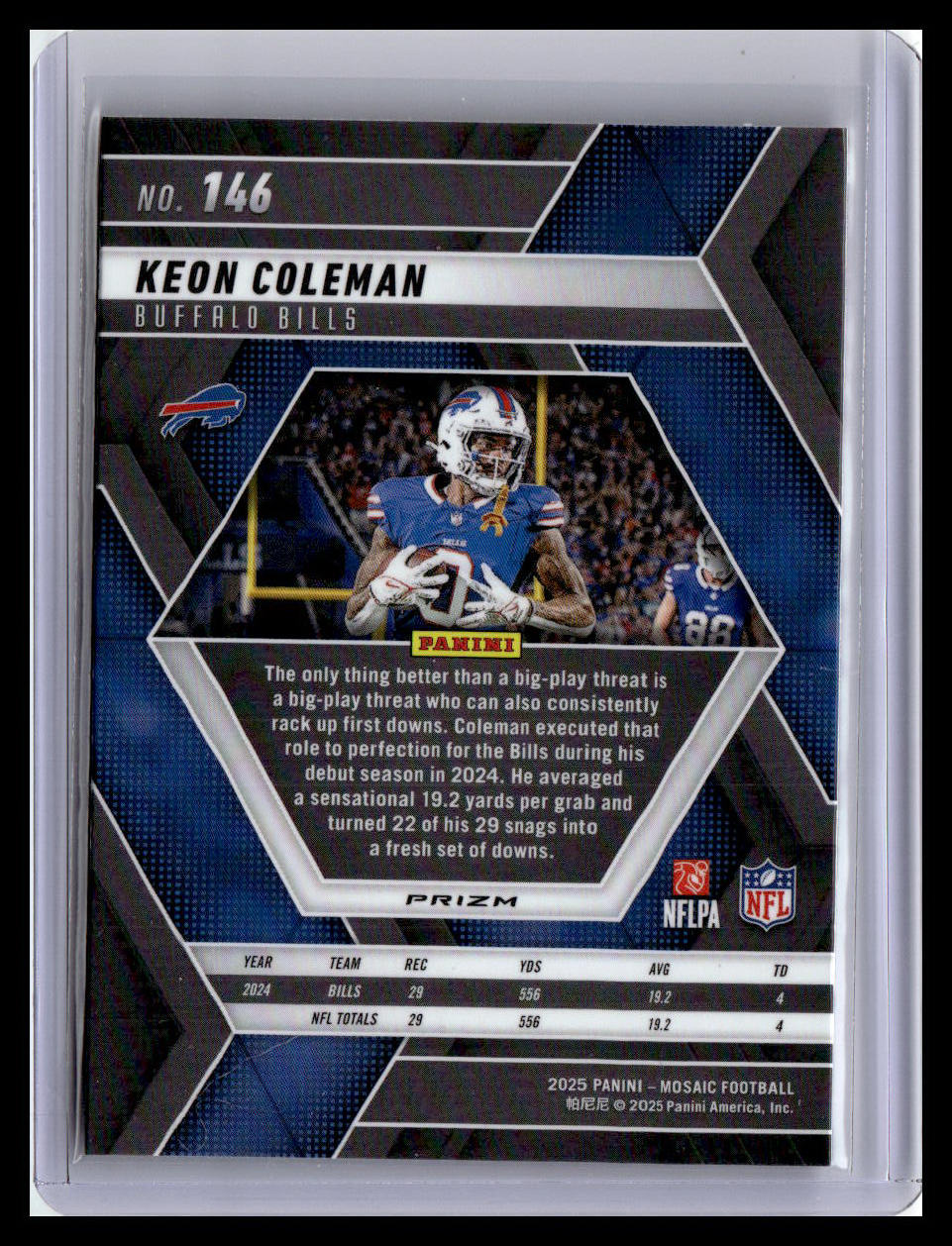 2025 Panini Mosaic #146 Keon Coleman Mosaic Reactive Purple