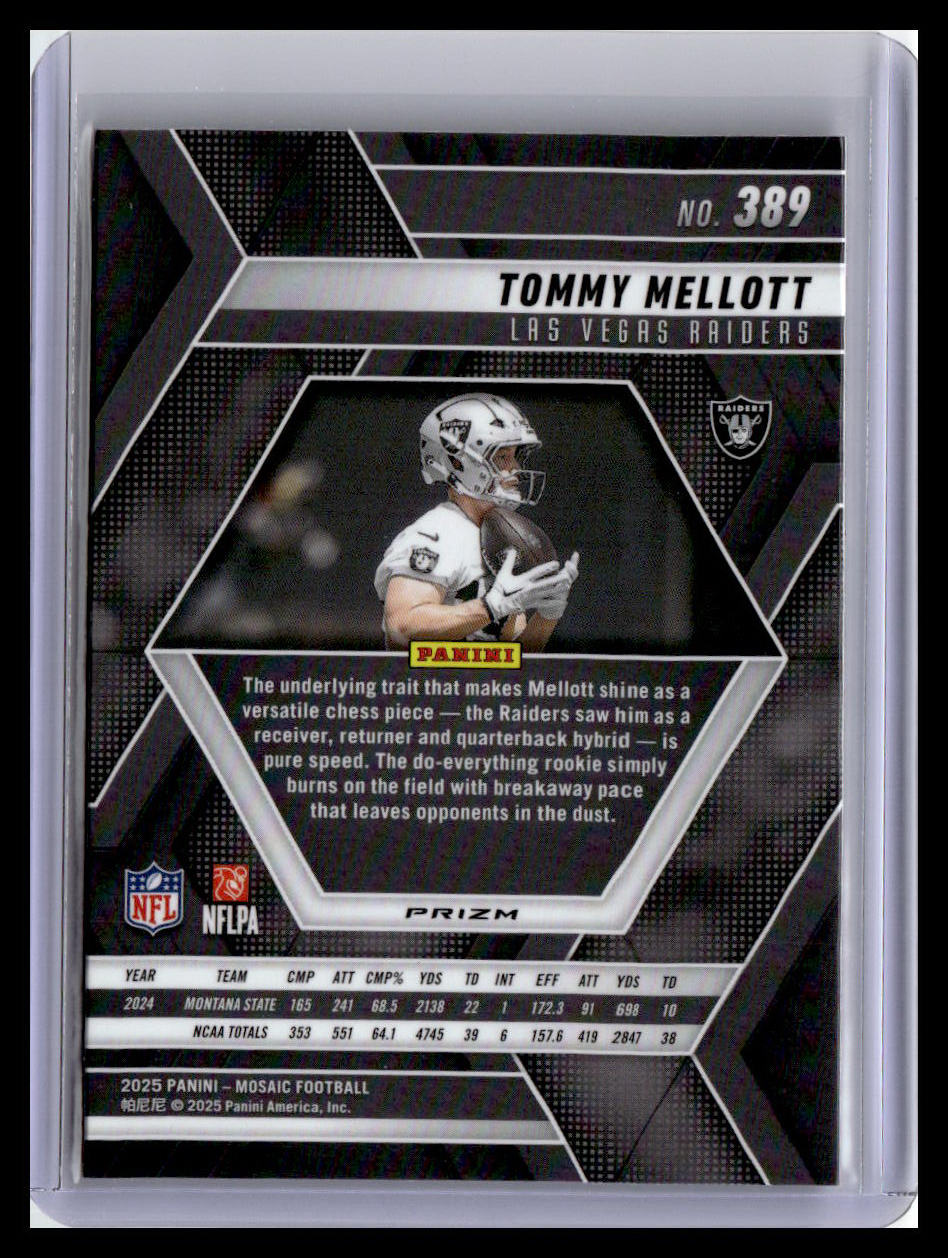 2025 Panini Mosaic #389 Tommy Mellott Mosaic Reactive Purple