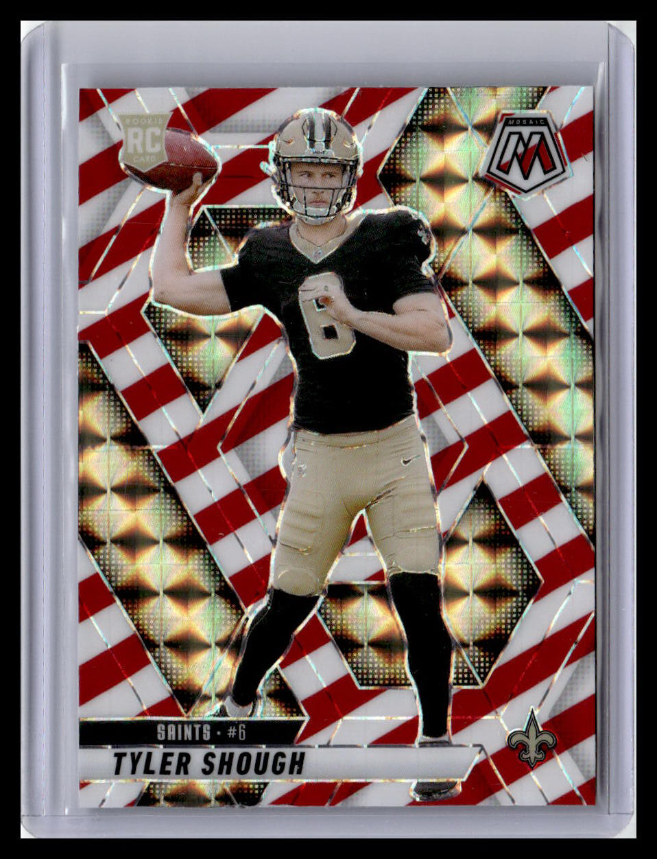 2025 Panini Mosaic #312 Tyler Shough Mosaic Red and White Stripe
